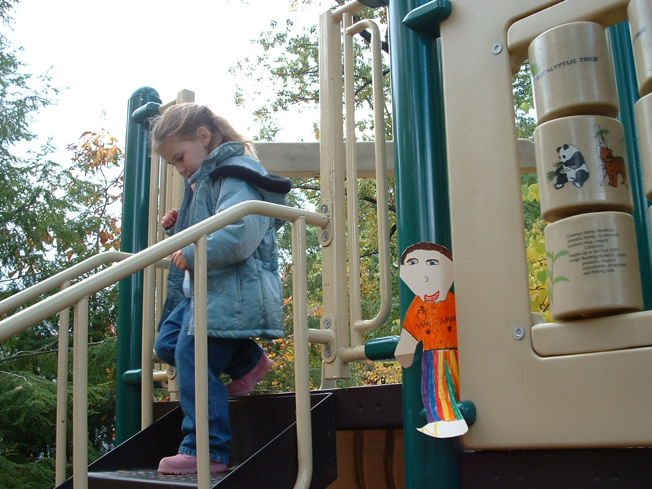 Playing at the zoo.